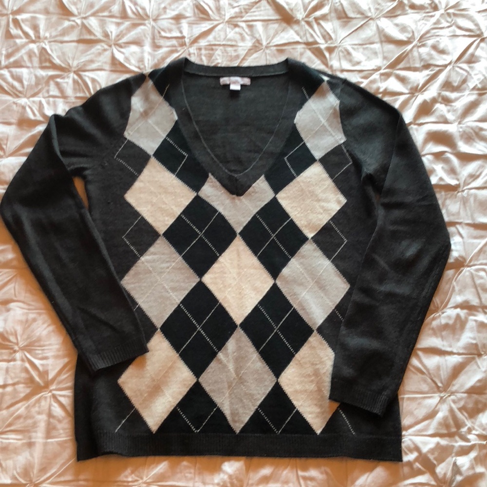 NY& Co Argyle Sweater Size S